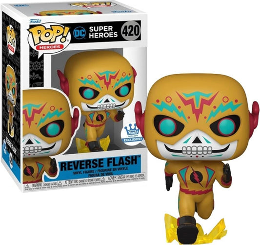 Funko Pop! DC Super Heroes - Reverse Flash 420 Funko Shop Exclusive + Free Protector