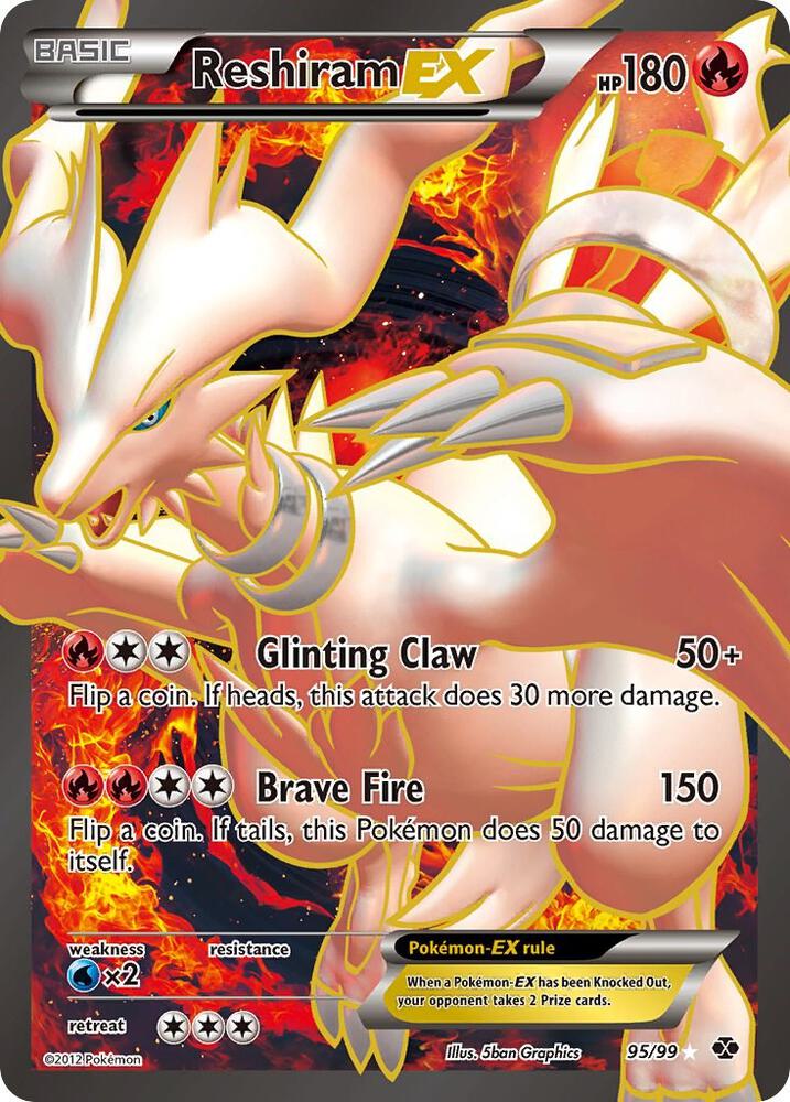 Pokemon TCG! Reshiram EX (95 Full Art) - Next Destinies (NXD) lp/mp