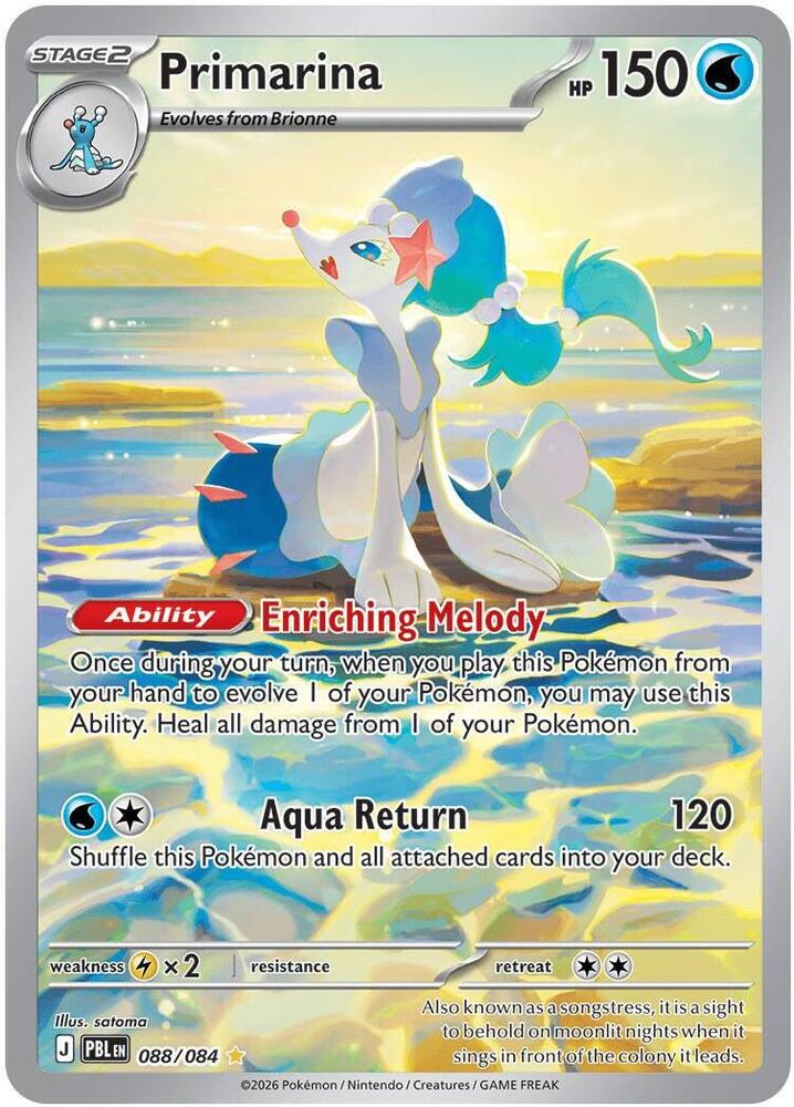 Pokemon TCG! Primarina Pitch Black #088/084 Illustration Rare