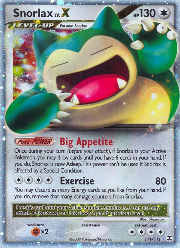 Pokemon TCG! Snorlax Lv.X - Rising Rivals (RR) (LP/NM)