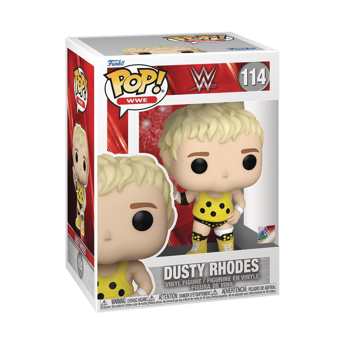 Funko Pop! WWE - Dusty Rhodes 114 Figure + Pop Protector (Box Crease)