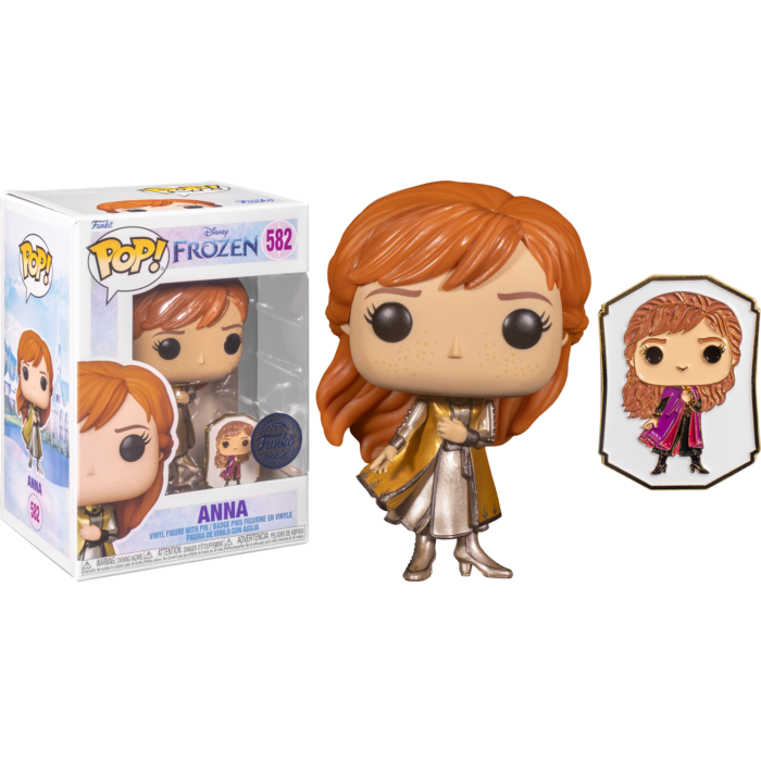 Funko Pop! Disney Frozen - Anna 582 Funko Special Edition Figure + Anna Enamel Pin + Pop Protector