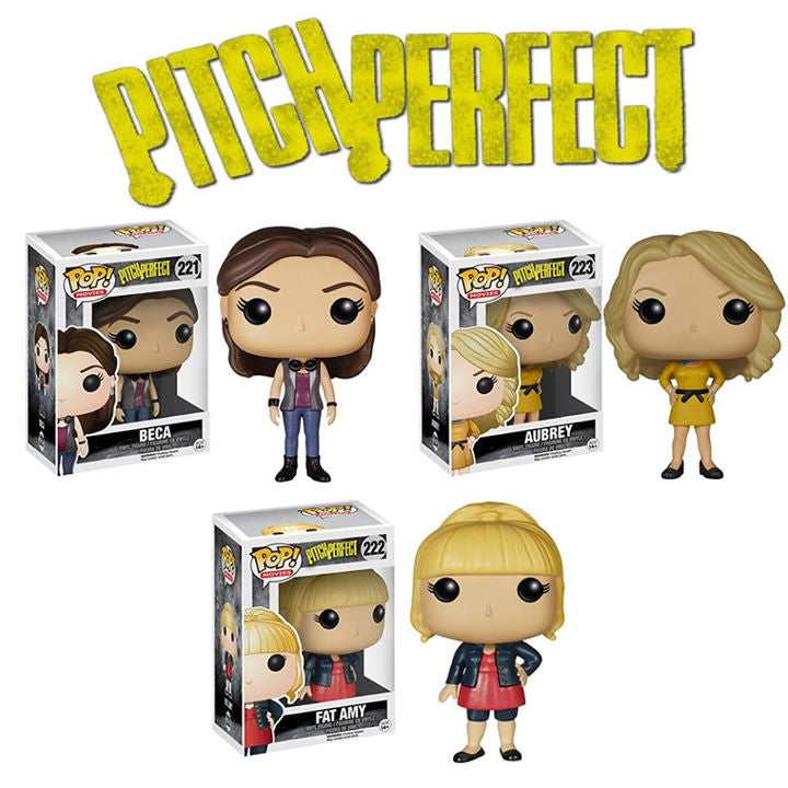 Pitch Perfect Aubrey 223, Fat Amy 222, and Beca 221 Complete Funko Pop Set! (includes free pop protectors)