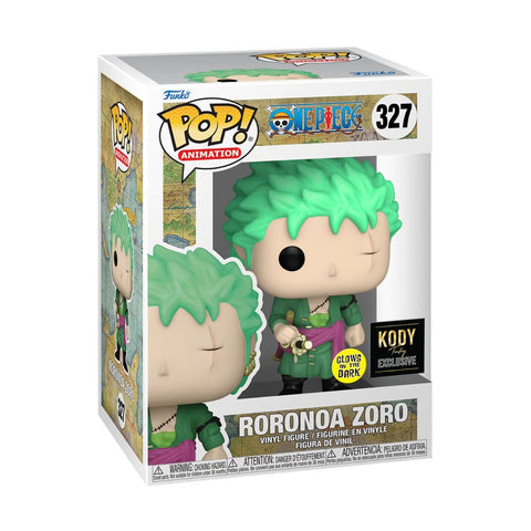 Funko Pop! One Piece - Roronoa Zoro 327 Glows in the Dark Kody Trading Exclusive + Free Protector