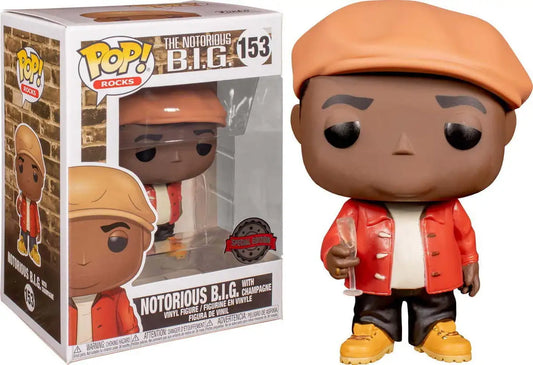 Funko POP! Rocks: Notorious B.I.G with champagne Special edition #153 + Protector