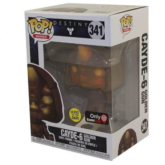 Funko Pop! Destiny Cayde-6 Golden Gun 341 Glows in the Dark GameStop Exclusive (VAULTED) + Free Protector