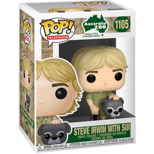 Funko Pop! Australia Zoo - Steve Irwin with Sui 1105 (box discolouration) + Free Protector