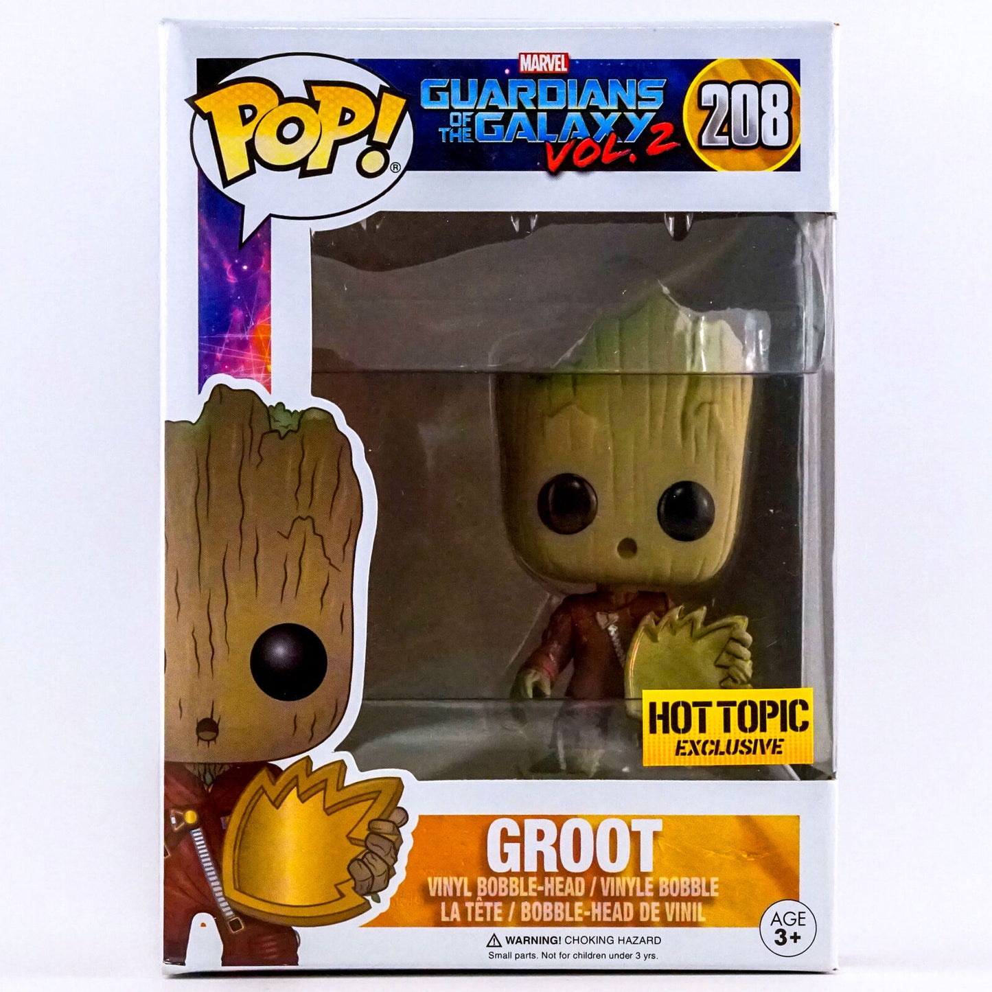 Funko Pop! Marvel Guardians of the Galaxy Vol. 2 Groot 208 Hot Topic Exclusive + Free Protector