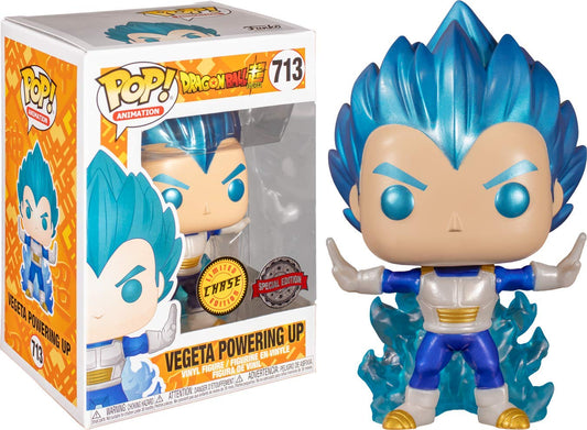 Funko Pop! Dragon Ball Super : Vegeta Powering Up 713 Glows In The Dark Special Edition + Pop Protector