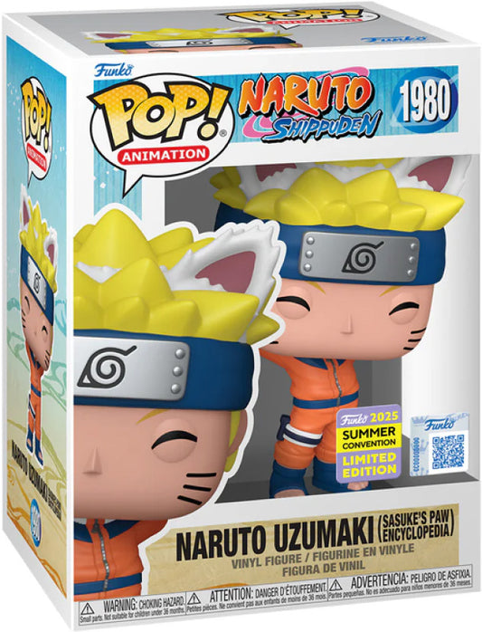 Funko Pop! Naruto Shippuden - Naruto Uzumaki with Cat Ears (Sasuke’s Paw Encyclopedia) 1980 Funko 2025 Summer Convention Exclusive Figure + Pop Protector