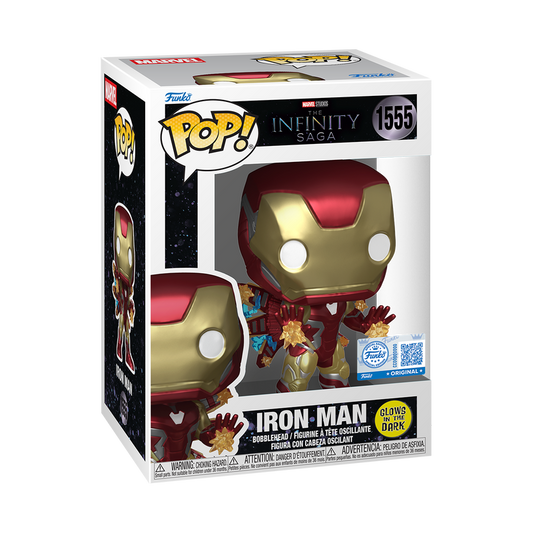Funko Pop! The Infinity Saga - Iron Man 1555 Glows in The Dark Funko Special Edition Figure + Pop Protector