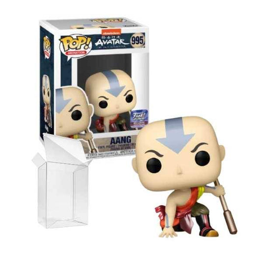 Funko Pop! Nickelodeon Avatar The Last Airbender : Aang 995 (Metallic) Funko Hollywood Exclusive (VAULTED) + Pop Protector