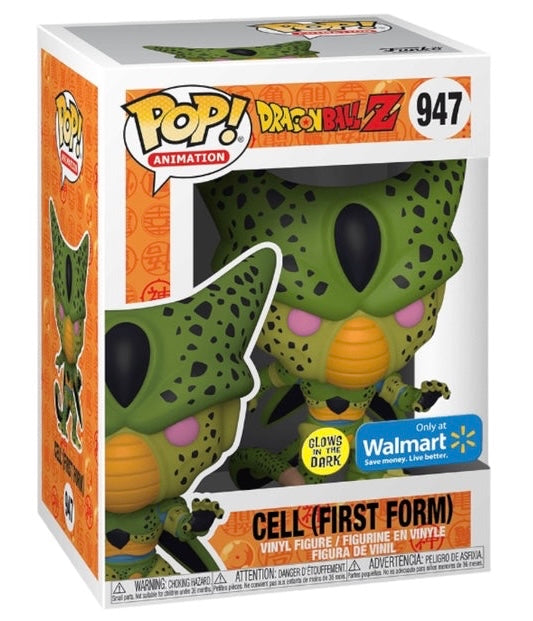 Funko Pop! Dragon Ball Z Cell (First Form) 947 GITD Walmart Exclusive + Free Protector