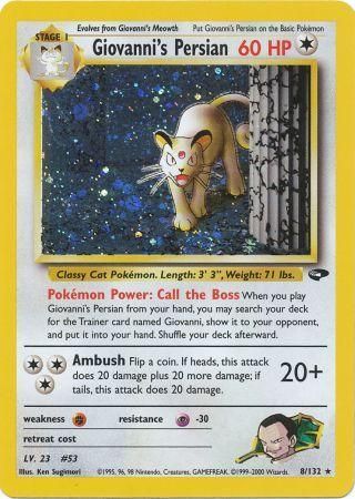 Pokemon TCG! Giovanni's Persian 2000 Gym Challenge Unlimited #8/132 Holo
