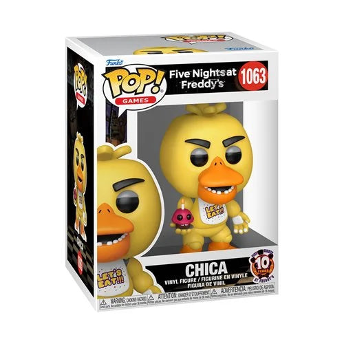 Preorder Five Nights at Freddys 10th Anniversary Chica Funko Pop! Vinyl Figure #1063 + PoP Protector