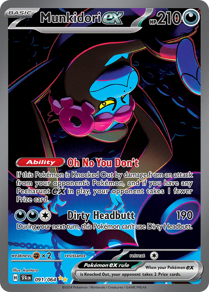 Pokemon TCG! Munkidori ex 2024 Shrouded Fable #091/064 Special Illustration Rare Near Mint