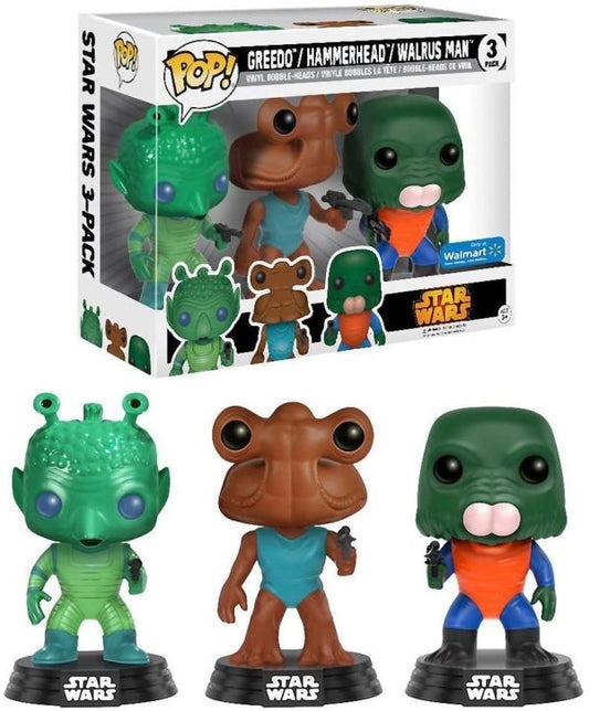 Funko Pop! Star Wars Greedo / Hammerhead / Walrus Man 3 Pack Walmart Exclusive (BOX-WARE)