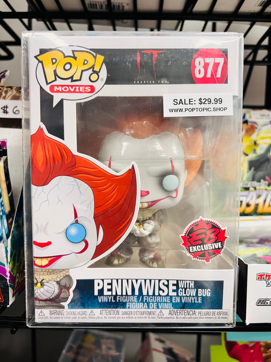 Funko Pop! IT Chapter Two - Pennywise with Glow Bug 877 EB Exclusive + Free Protector (VAULTED)