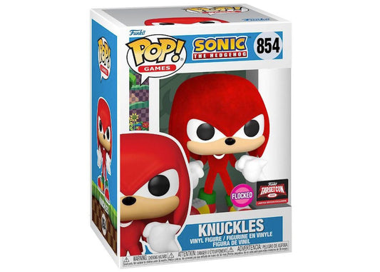 Funko Pop! Sonic The Hedgehog- Knuckles 854 Flocked Funko Target Con 2022 Exclusive + Free Protector