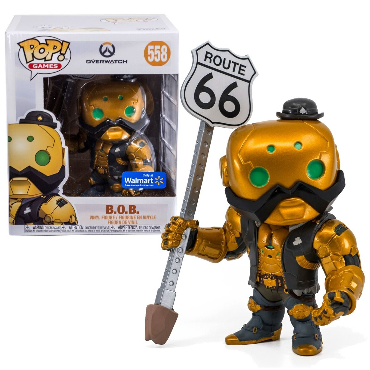 Funko Pop! Overwatch : B.O.B 558 (Metallic) Walmart Exclusive 6-Inch Figure (VAULTED)