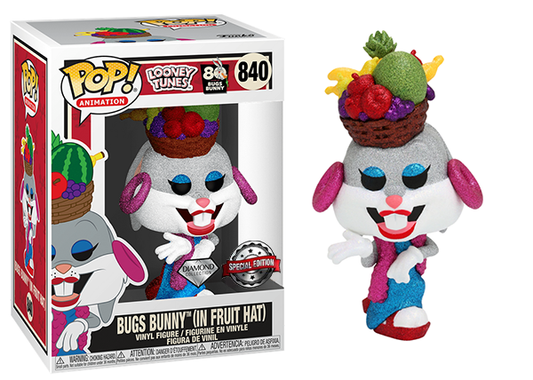 Funko Pop! Looney Tunes 80 Years of Bugs Bunny : Bugs Bunny (In Fruit Hat) 840 Diamond Special Edition + Pop Protector