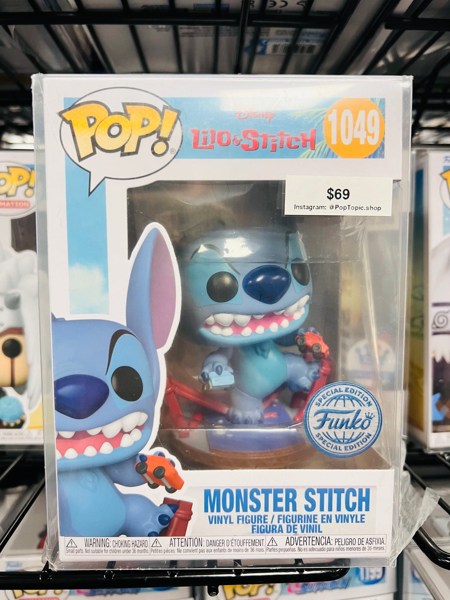 Funko Pop! Disney Lilo & Stitch - Monster Stitch 1049 Funko Special Edition + Free Protector
