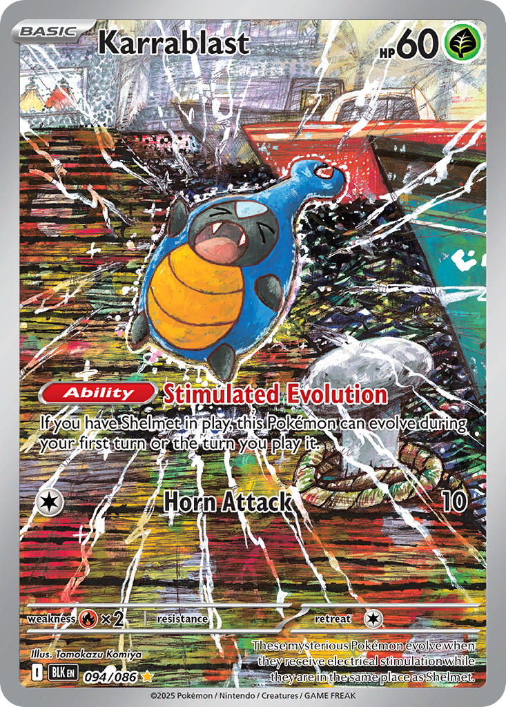 Pokemon TCG! Karrablast 2025 Black Bolt #094/086 Illustration Rare