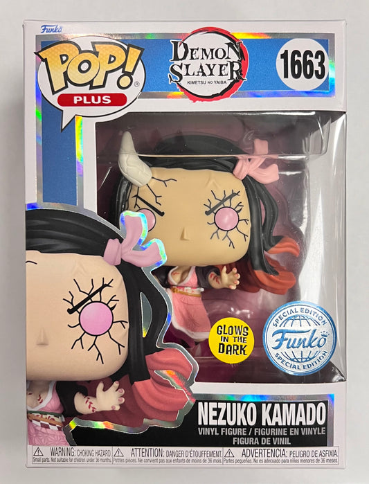 Preoder Funko Pop Plus! Demon Slayer - Nezuko Kamado 1663 Glows in the Dark Funko Special Edition + Free Protector