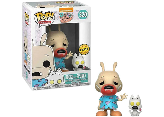 Funko Pop! Nickelodeon: Rocko’s Modern Life - Rocko with Spunky 320 CHASE + Pop Protector