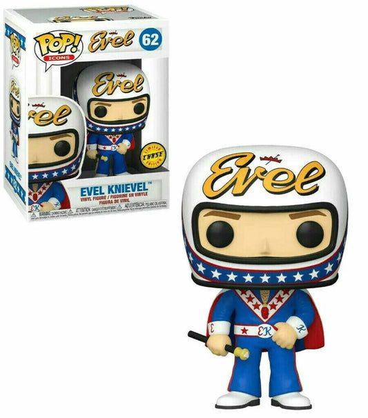 Funko Pop! Icons: Evel Knievel 62 CHASE + Free Protector