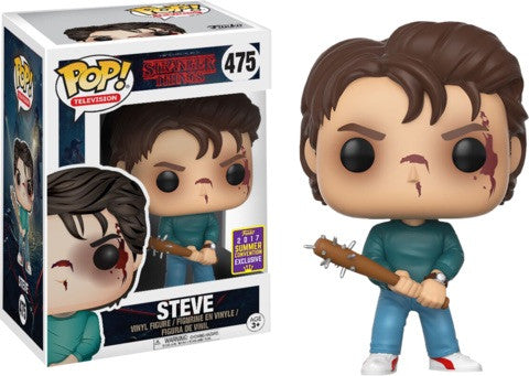 Funko Pop! Stranger Things - Steve 475 Funko 2017 Summer Convention Exclusive Figure + Pop Protector (small box crease) (VAULTED)
