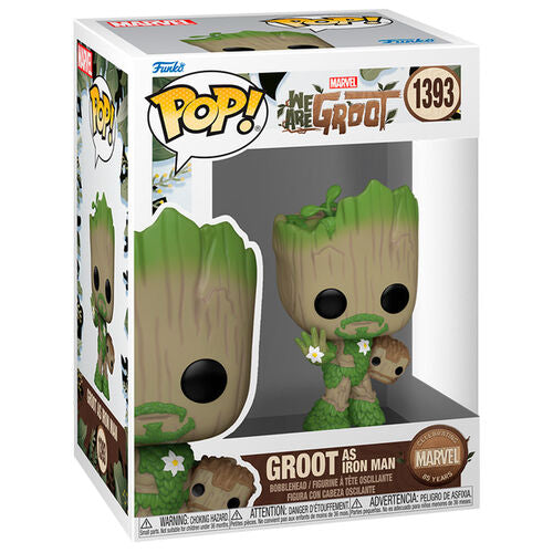 Funko Pop! Marvel We Are Groot - Groot As Iron Man 1393 + Free Protector