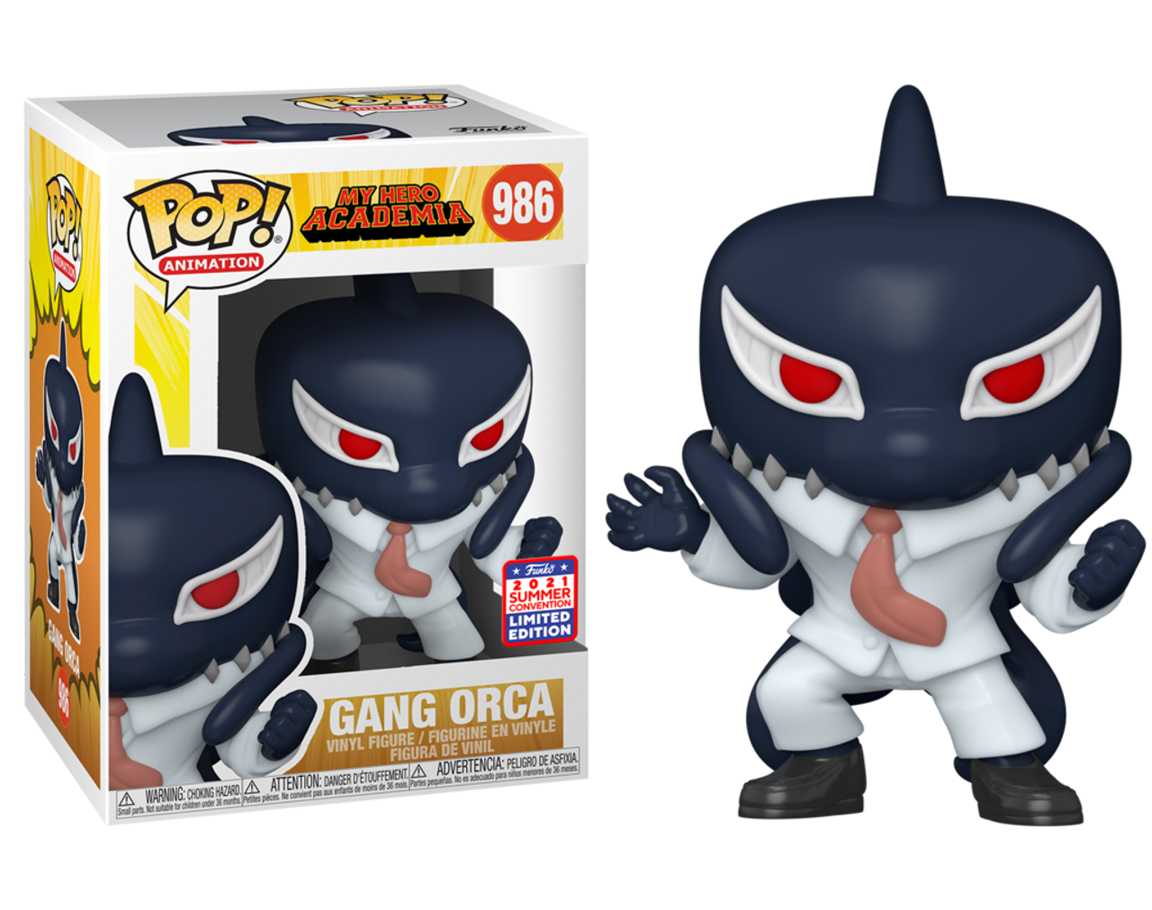 Gang Orca My Hero Academia 986 Funko PoP! 2021 Summer Convention Limited Edition + PoP Protector