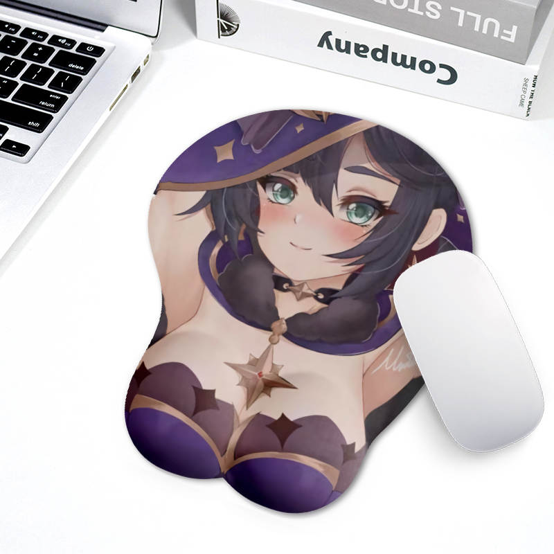 Genshin Impact Mona Mousepad 3D Hand Wrist Rest Mouse Pad Game Mousepad Silicone Breast Oppai Soft Mouse Mat Office Work Gift