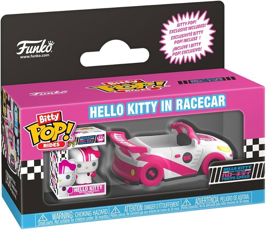 Hello Kitty in Racecar Bitty Funko Pop Rides 2 Piece Figure Set