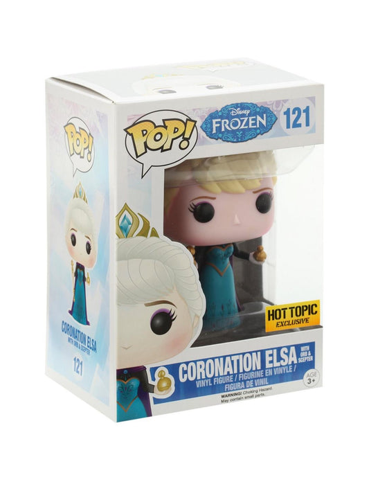 Funko Pop! Disney Frozen Coronation Elsa with Orb & Scepter 121 Hot Topic Exclusive + Free Protector