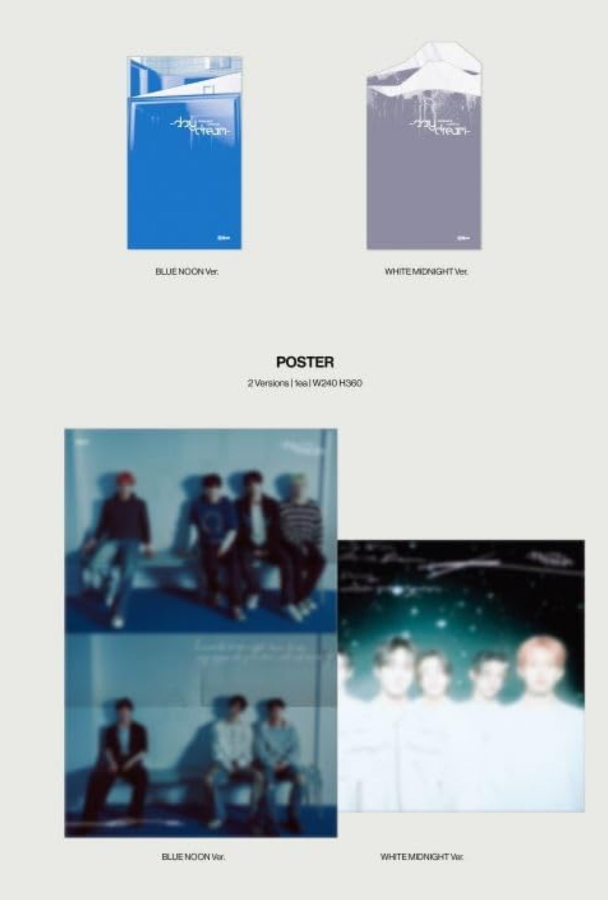 K-pop Enhypen Romance : Untold - Daydream (2 Versions) Blue Noon and White Midnight Bundle Set Albums