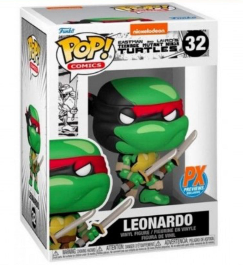 Funko Pop! Nickelodeon Teenage Mutant Ninja Turtles - Leonardo 32 PX Previews Exclusive + Free Protector