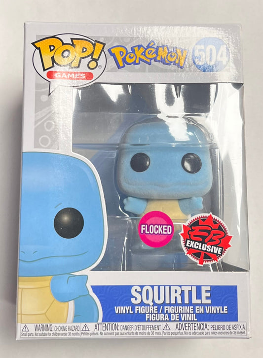 Funko Pop! Pokémon Squirtle 504 Flocked EB Exclusive + Free Protector (VAULTED)