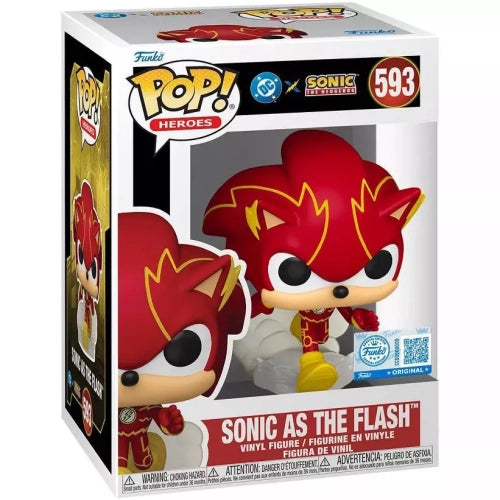 Funko Pop! DC X Sonic The Hedgehog - Sonic as the Flash 593 Funko Special Edition Figure + Pop Protector