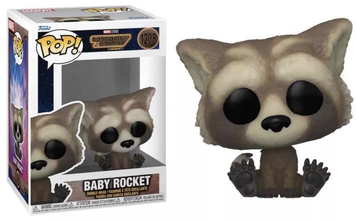 Funko Pop! Marvel Studios Guardians of the Galaxy Vol 3. Baby Rocket 1208 + Free Protector