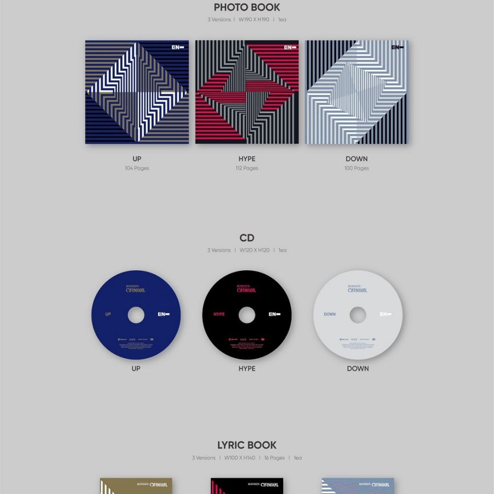 K-POP ENHYPEN - BORDER : CARNIVAL ALBUM (3 VERSIONS)