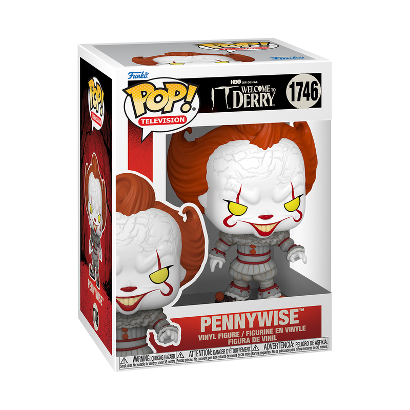 Funko Pop! IT : Welcome To Derry - Pennywise 1746 Figure + Pop Protector