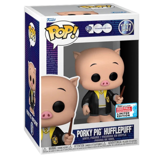 Funko Pop! Warner Bros Celebrating Every Story Porky Pig Hufflepuff 1337 2023 Fall Convention Exclusive + Free Protector