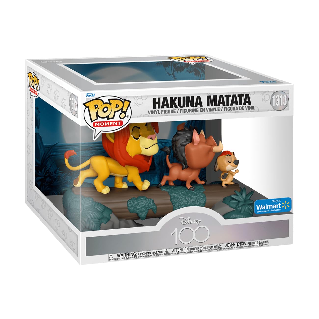 Funko Pop! Disney 100 Moment The Lion King Hakuna Matata - Simba, Pumbaa, and Timon 1313 Walmart Exclusive Figure