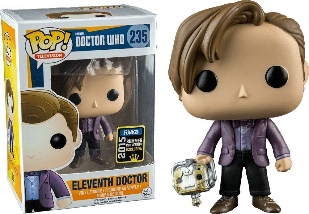 Funko Pop! Doctor Who - Eleventh Doctor 235 Figure Funko 2015 Summer Convention Exclusive + Pop Protector