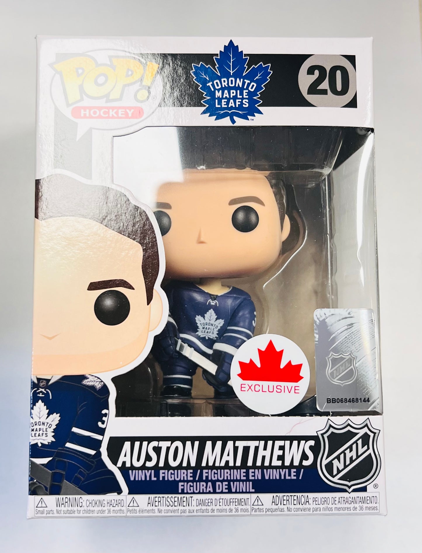 Funko Pop! Hockey NHL Toronto Maple Leafs Auston Matthews 20 Canada Exclusive (VAULTED) + Free Protector