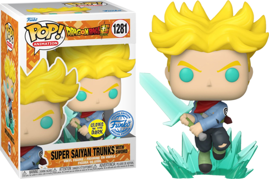 Funko Pop! Dragon Ball Super - Super Saiyan Trunks with Sword 1281 GITD Funko Special Edition + Free Protector