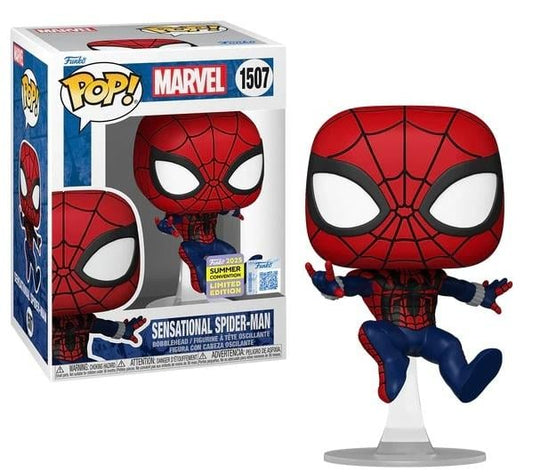 Funko Pop! Marvel Sensational Spider-Man 1507 Funko 2025 Summer Convention Exclusive Figure + Pop Protector