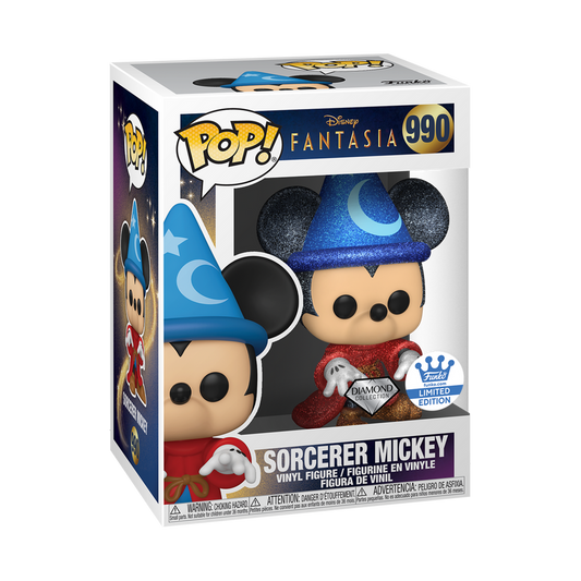 Funko Pop! Disney Fantasia Sorcerer Mickey 990 Diamond Collection Funko Shop Exclusive + Free Protector